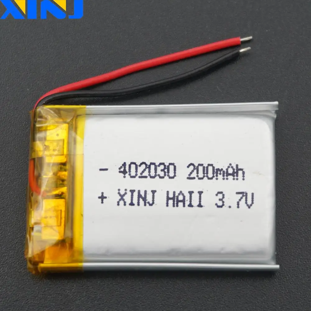 XINJ 10 шт. 3 7 в 200 мАч полимерный литиевый аккумулятор Lipo Cell 402030 для MP3 музыкального