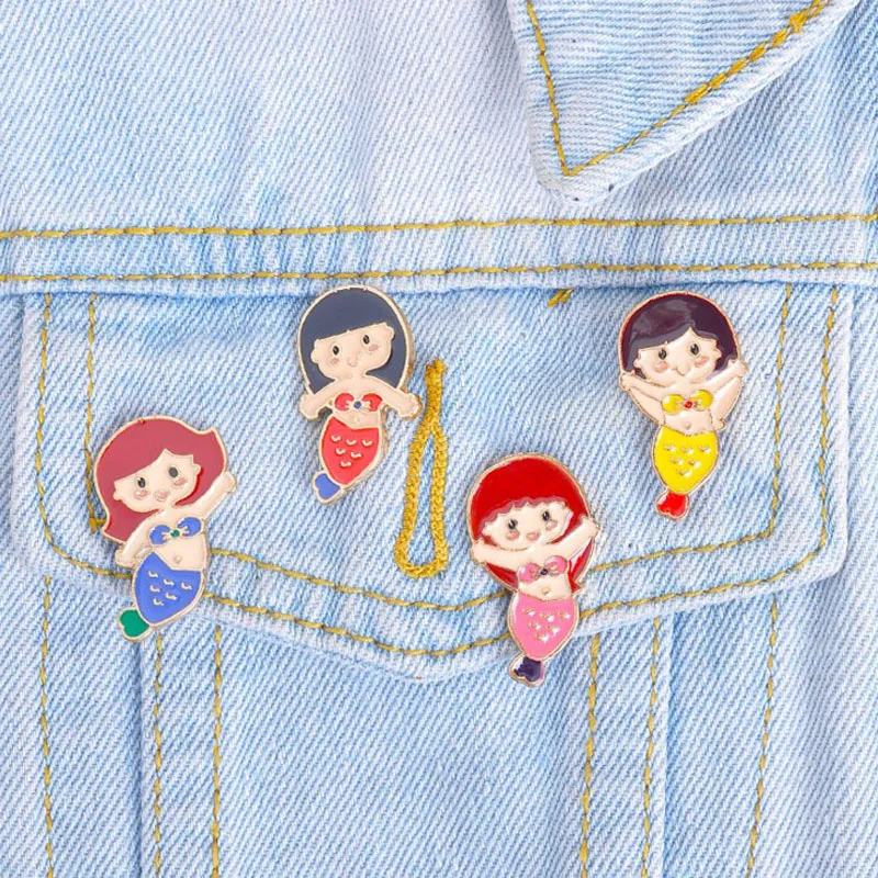 1 шт. Лидер продаж блестящая коллекция булавок животное Русалка оригами игра