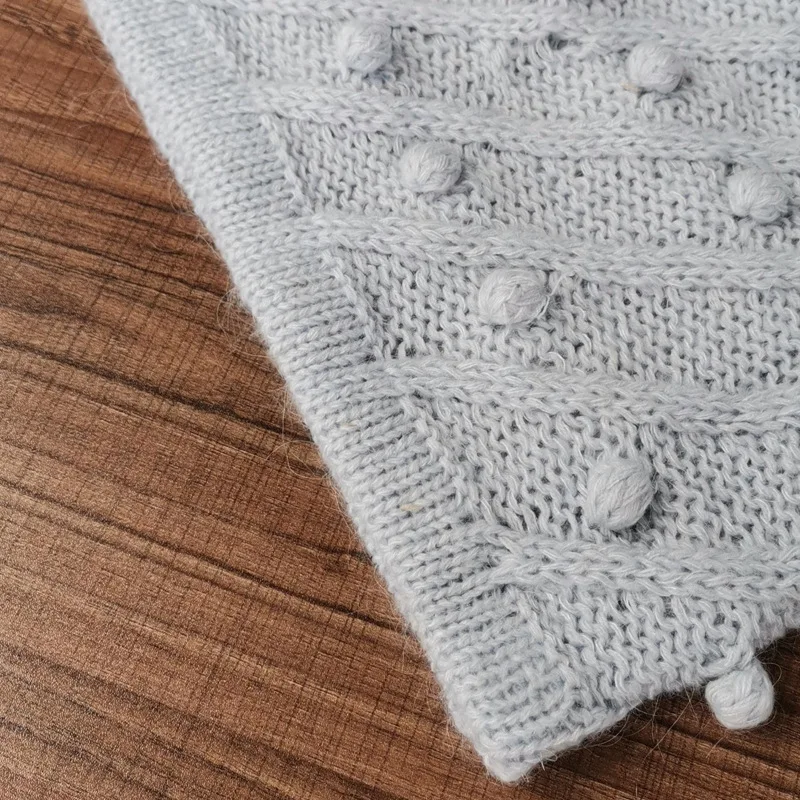 

Short Winter Clothes Women 2021 Autumn Sweaters Femme Three-dimensional Balls Long Sleeve Knitte Solid Blue Sweater Female DD005