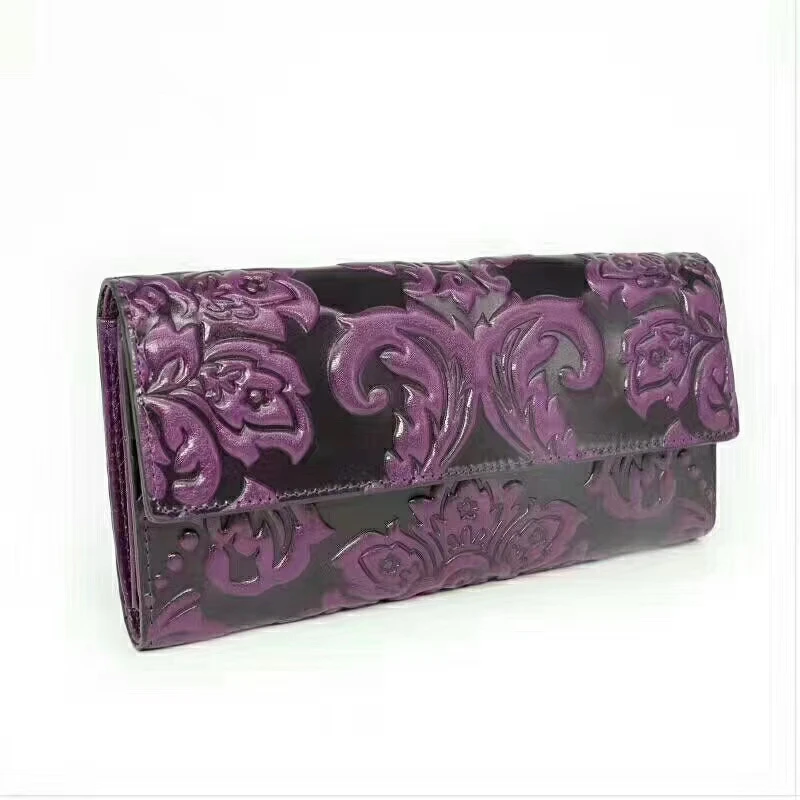 

Ladies Leather Wallet Embossed Long Wallet Cowhide Tote Bag Large Capacity Ladies Wallet Wallet Engraved Wallet