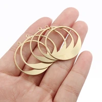 20pcs fashion raw brass charms open round pendant for diy earring jewelry making geometric pendant accessories handmade making
