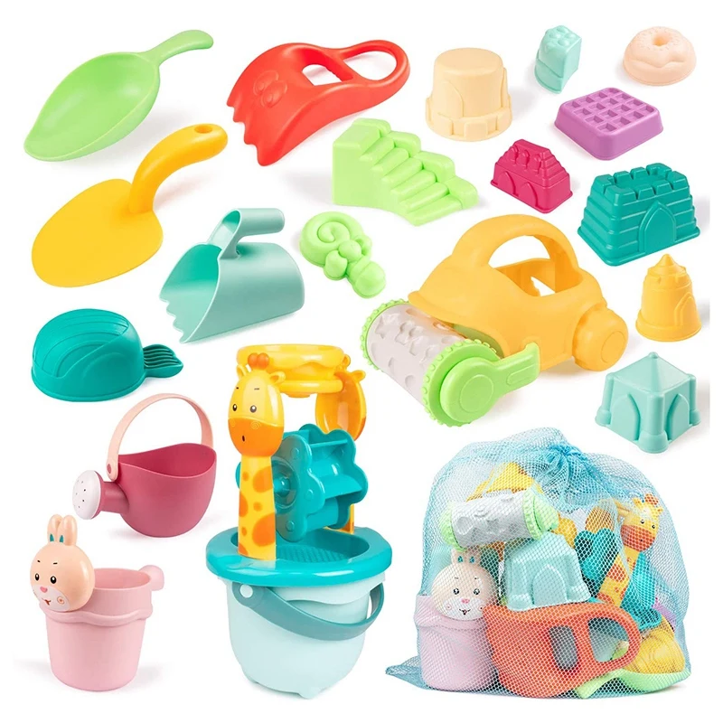 

Kids Beach Toys Outdoor Indoor Play Sand Set Sandbox Toys with Sand Truck Bucket Shovel Sand Molds Kit Summer Beach Toys