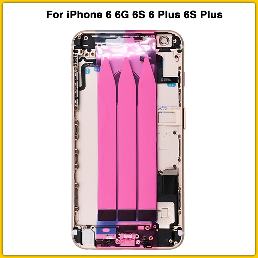Чехол с полным корпусом для iPhone 6, 6G, 6 S, 6 Plus, 6S Plus, задняя крышка для батареи, задняя крышка для аккумулятора, средняя рамка, рамка, шасси с гибким кабелем