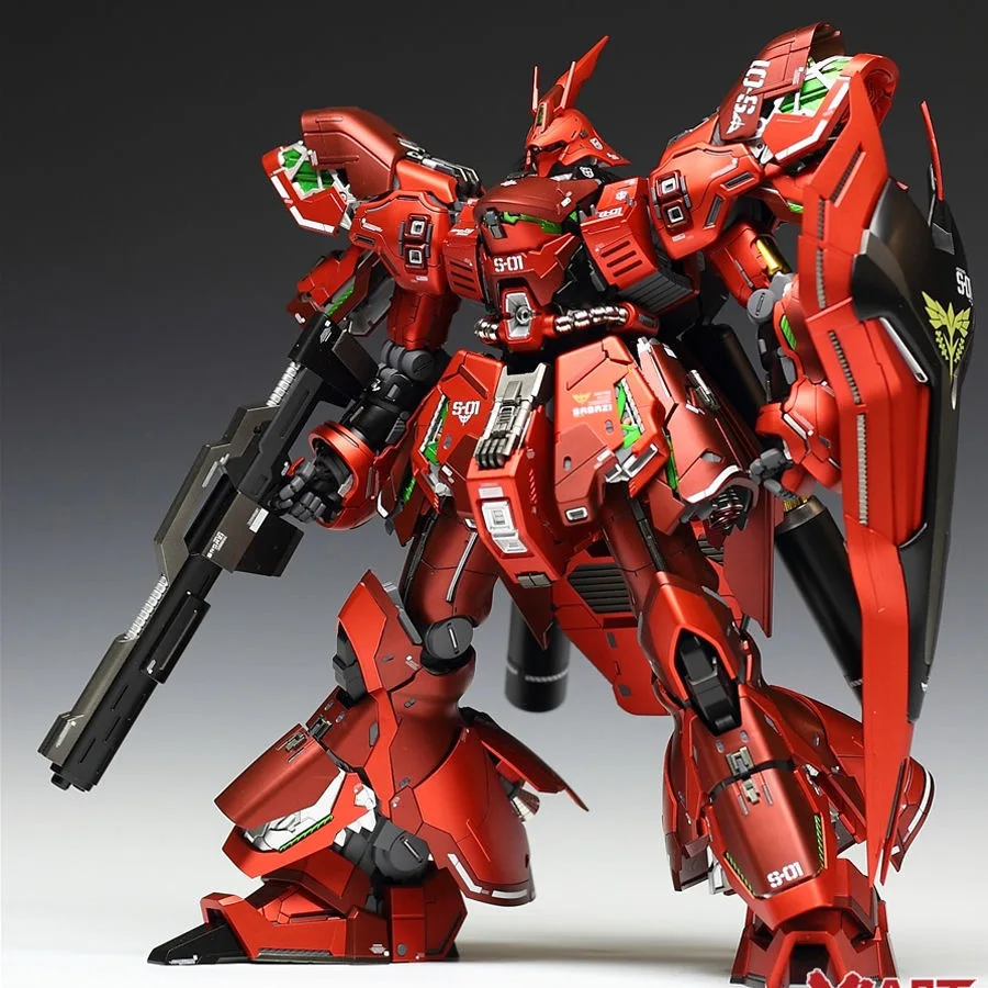 

Anime Mobile Suit Daban 6631s Metal Color Msn-04 Sazabi Gundan Led Light Mg 1/100 Model Robot Assembled Action Figures Kids Toys