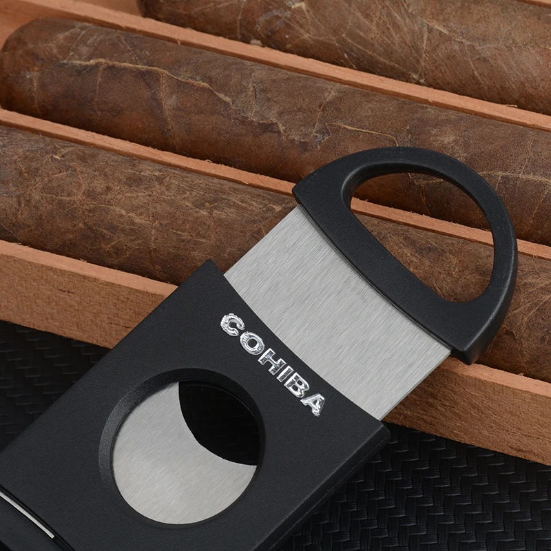 Фото COHIBA инструмент для резки сигар с двойными лезвиями из нержавеющей стали COHIBA инструмент для резки сигар с двойными лезвиями из нержавеющей стали