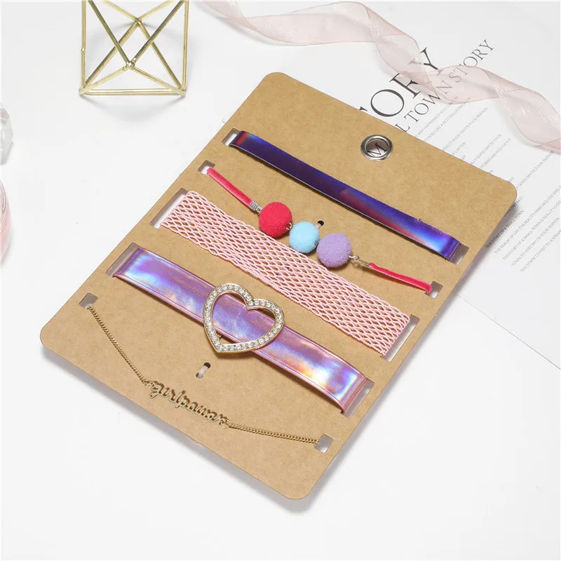 Ожерелье женское из искусственной кожи с подвеской в виде сердца|Колье| |