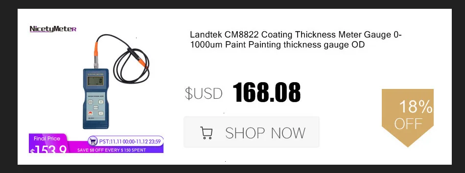 Nicety CM8801FN Fe и NFe 2 в 1 Автомобильный прибор для измерения толщины покрытия, измеритель толщины пленки, измеритель толщины краски