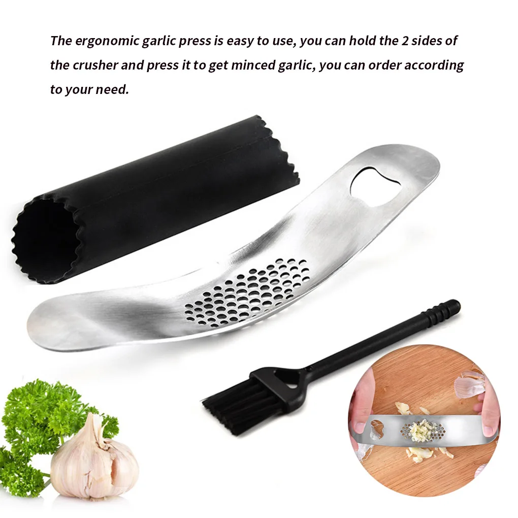 

Multifunction Garlic Crusher 304 Stainless Steel Garlic Mincer Kitchen Manual Ginger Press Peeler With Opener Kitchen Tools