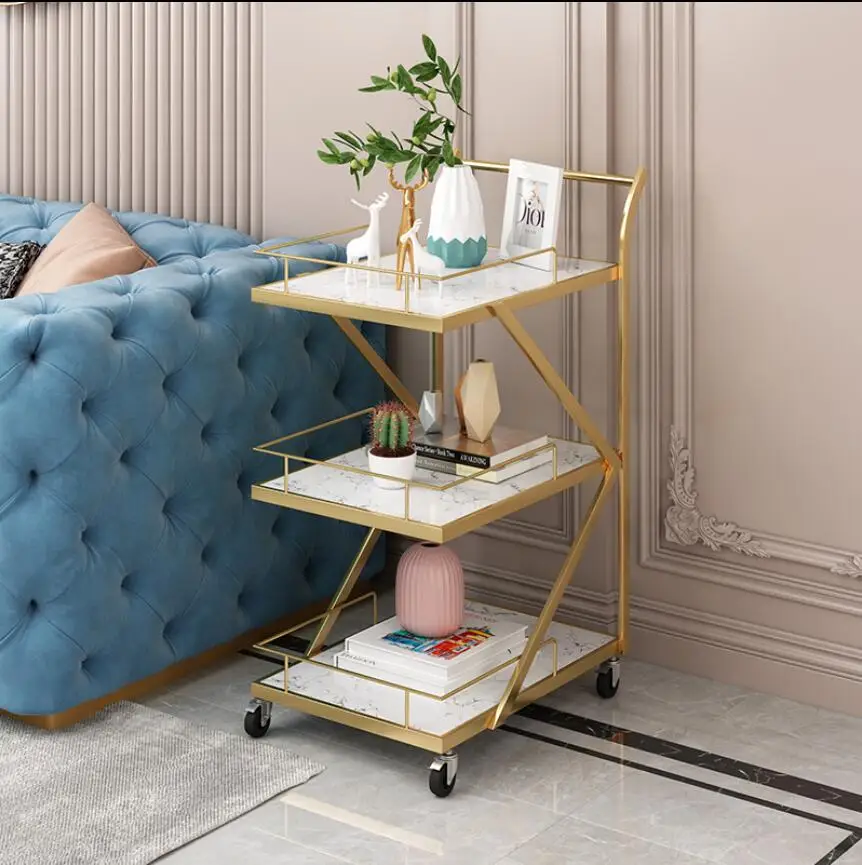 

Nordic living room trolley, beverage dining car bedroom, mobile beauty salon cosmetics storage rack