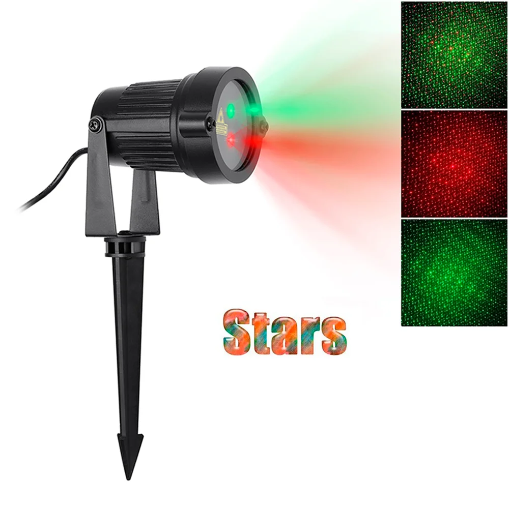 Красный зеленый Звездный лазерный светильник для душа уличный садовый