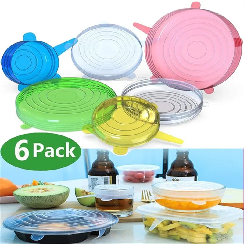 Чехол для хранения еды силиконовые эластичные крышки многоразовые прочные