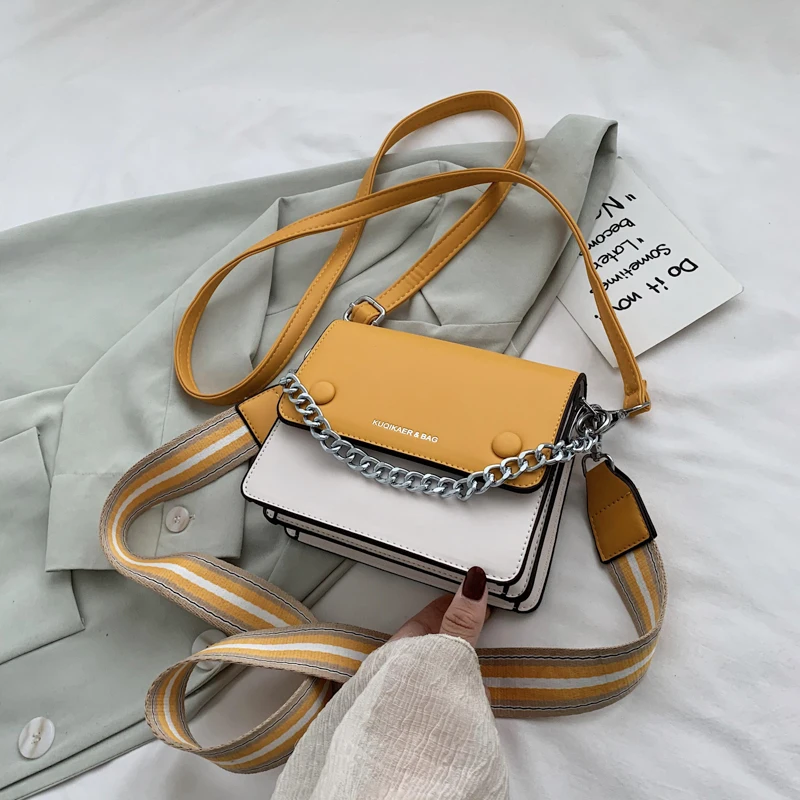 

Elegant Female Chain Tote bag 2020 Fashion New High quality Leather Women's Designer Handbag Solid color Shoulder Messenger Bag