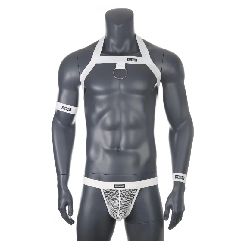 

Men Chest Harness Set Mesh Thong Sexy Underwear Panties Bondage Club Stage Jockstrap Erotic Lingerie arnes hombre Suits Costume
