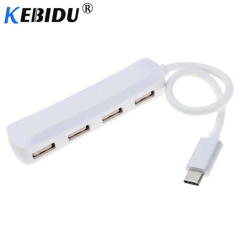 Разветвитель kebidu с Type C на USB 2 0 4 порта 3 1 высокоскоростной адаптер для ПК ноутбука