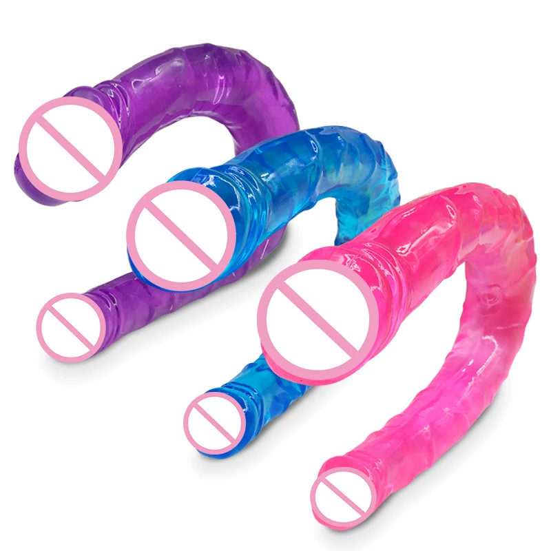 Секс-игрушки двойной фаллоимитатор игрушки для взрослых гибкие мягкие желе