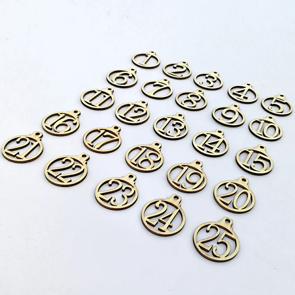 25 шт. Рождество Винтаж 1 деревянный Рождественский обратный отсчет Адвент