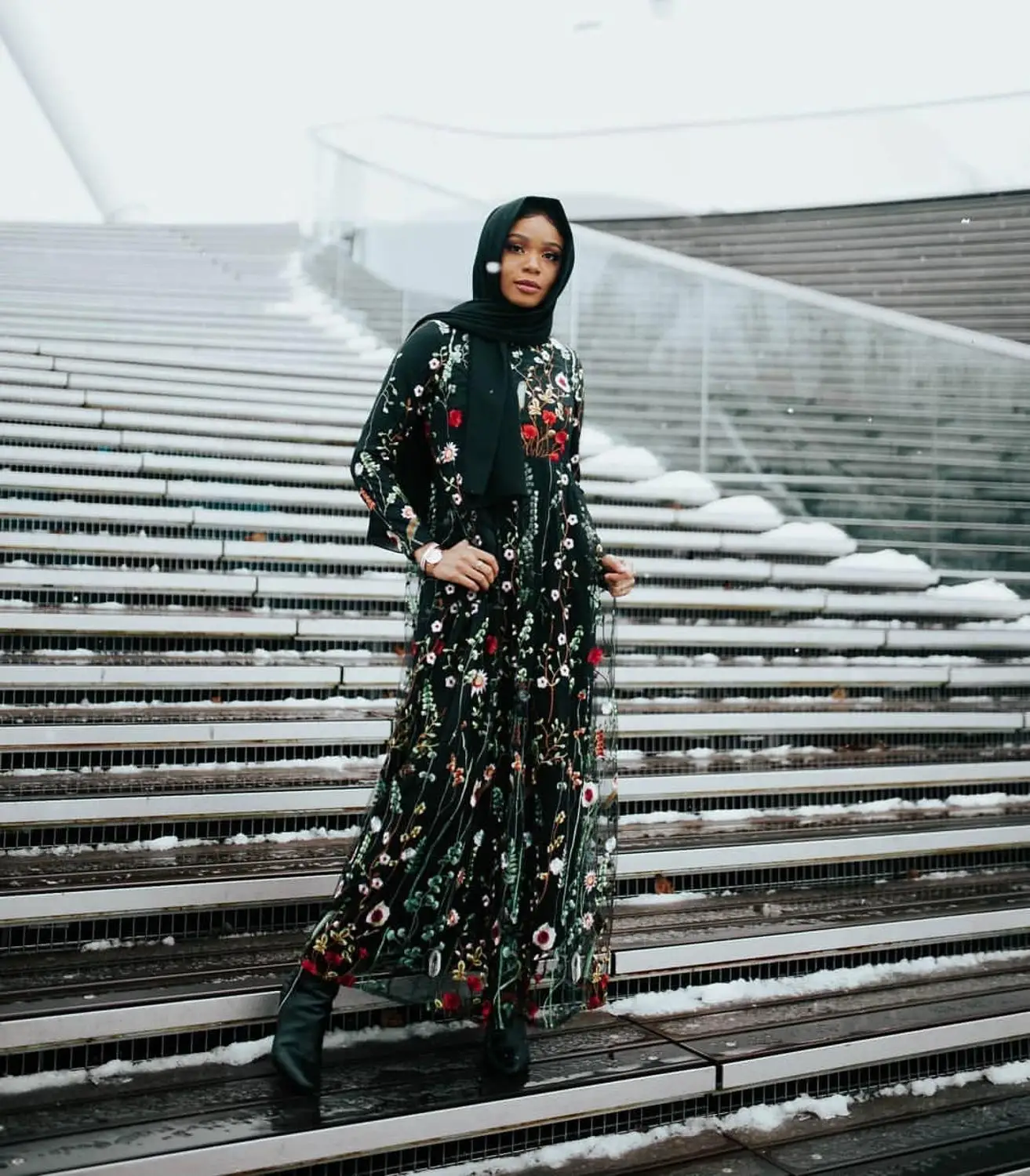 Мусульманское платье-Кафтан abaya Дубай цветочные кружева вышитые халат элегантные скромные Модные женские исламские турецкие платья с длинными рукавами