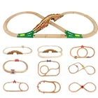 DIY деревянный Паровозик трек набор сцена железнодорожный мост костюм подходит деревянный игрушечный поезд литья под давлением Compatibel все деревянные игрушки для детей, подарок