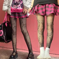 kawaii cartoon cat pattern tattoo tights women sexy mesh transparent underwear elastic fishnet stockings anime cosplay medias