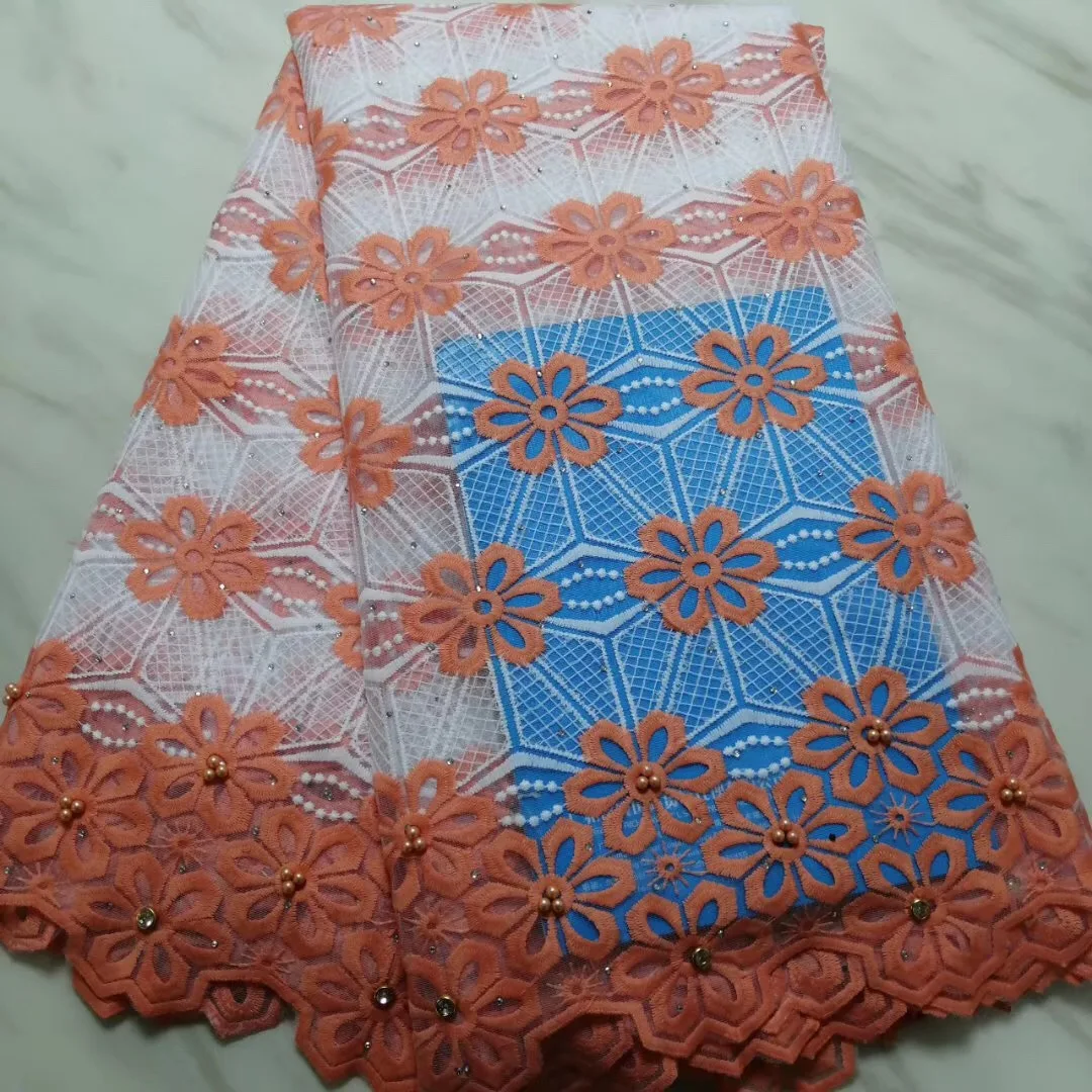 

2019 Latest French Nigerian 3D Laces Fabrics High Quality Tulle African Beaded Laces Fabric Wedding French Tulle Lace