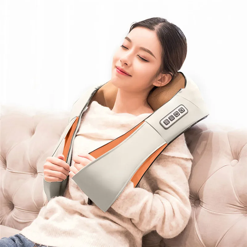 

U Shape Electric Back and Neck Massager Shiatsu Massage Body Multifunctional Shawl Infrared Heated Kneading Car/home Massager