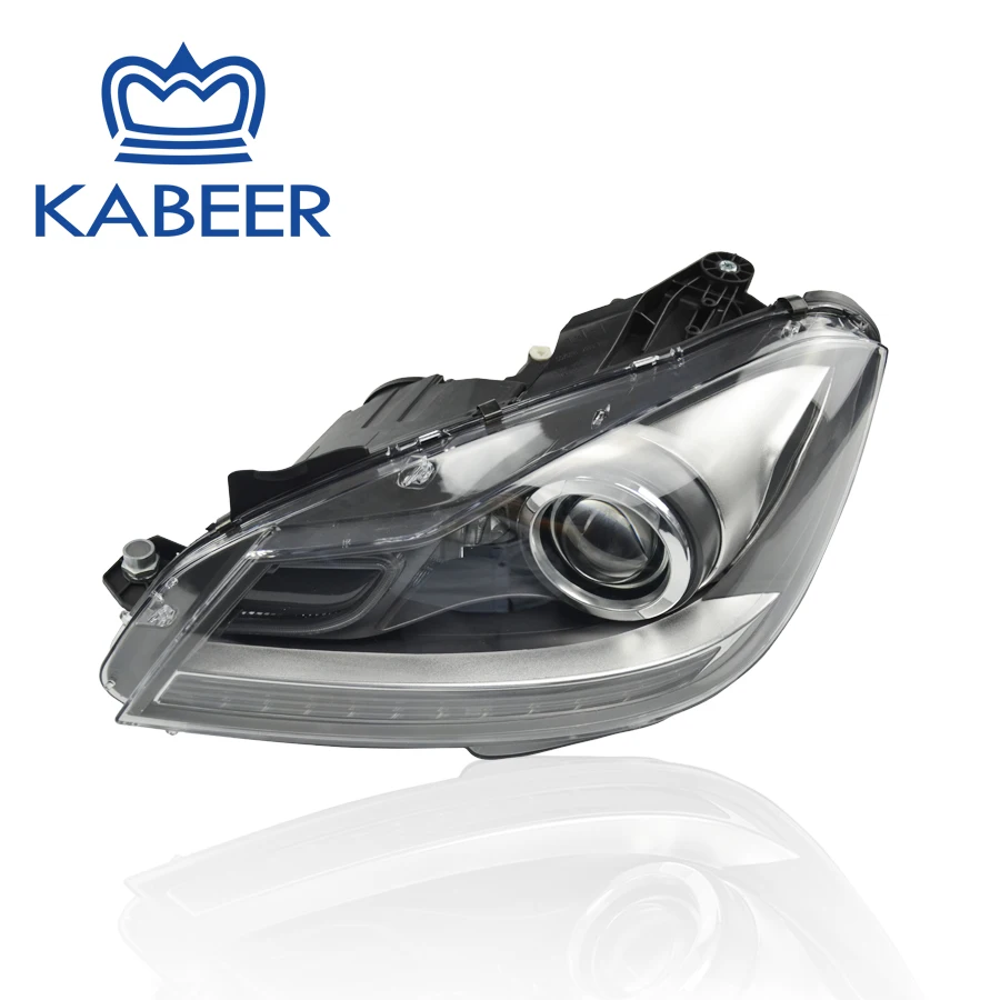 Налобный фонарь в сборе подходит для Mercedes-Benz W204 2012- в комплекте Plug& Play галогенные преобразованы в Ксеноновые модифицированные версии