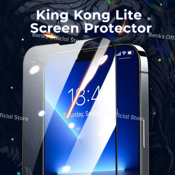 benks king kong lite hd screen protector film for iphone 13 mini pro max 9d anti scratch dust proof drop proof mobile phone film free global shipping