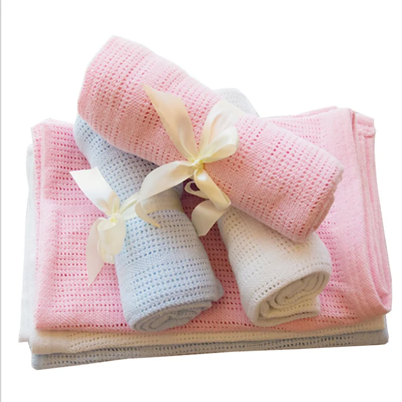 Детское вязаное одеяло для пеленания очень мягкие одеяла новорожденных