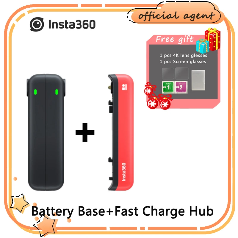 Original Insta360 ONE R X GPS Smart Remote Control/Battery Base/Fast Charge Hub/Boosted Battery free Lens Screen Protector Film |