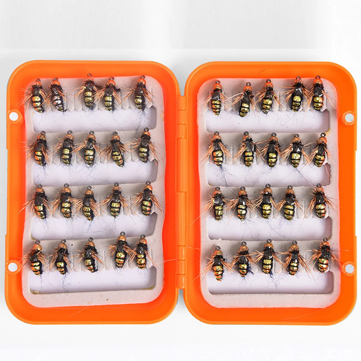 

AS 40PCS Fly Fishing Lures Bait Insects Flies Plastic Bag High Carbon Steel Hook Fish Tackle With Super Sharpened Crank Hook