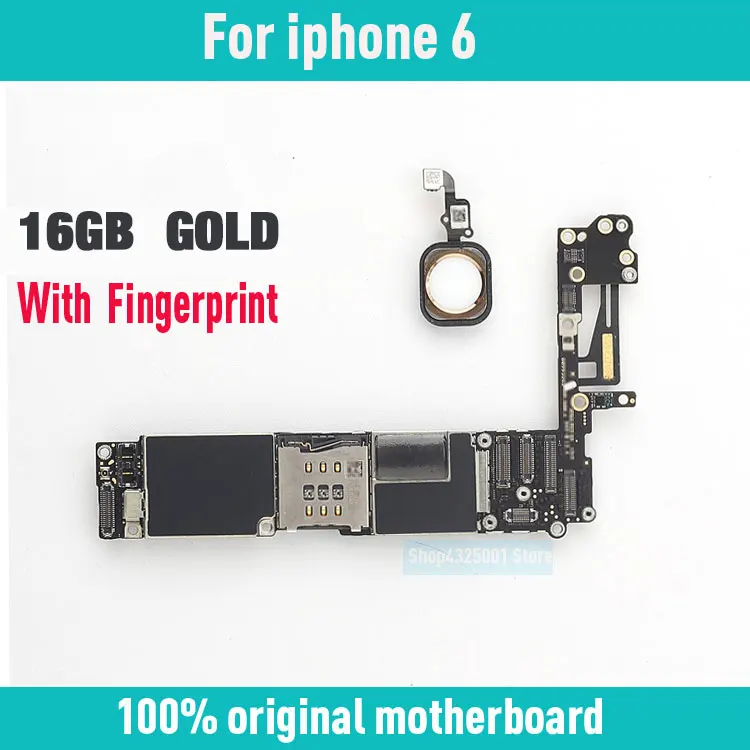 16GB(Gold) Оригинальная разблокированная материнская плата для iphone 6 с сенсорным ID/без Touch ID, для iphone 6 логические платы, 16 ГБ/64 Гб/128 ГБ - Цвет: 16GB(Gold)