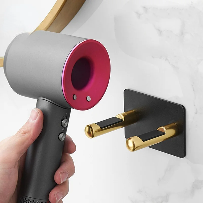 

Стеллаж для сушки волос в ванную комнату, стеллаж для унитаза, черный настенный стеллаж из алюминиевого сплава, стеллаж для хранения без отв...