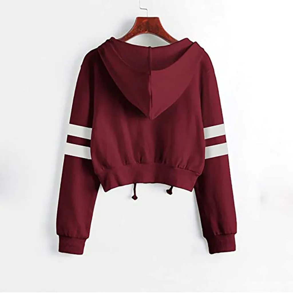 Fashion Autumn Women's Solid Color Short Zipper Long Sleeve Hooded Butterfly Print Sweetshirts Свитер с капюшоном 2021 New