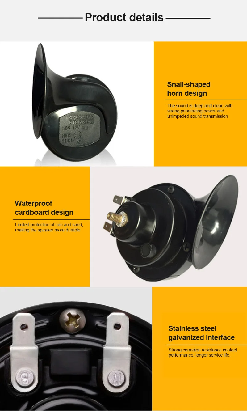 Универсальный автомобильный гудок громкий Давление клаксон Динамик 12V