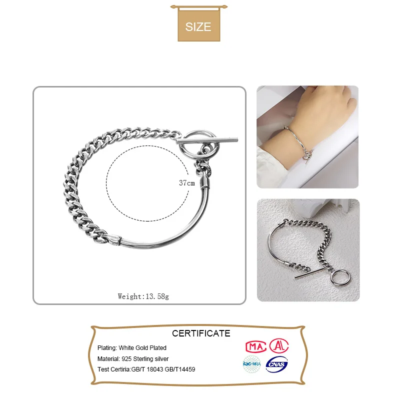 Supper Stuff Bracelet Genuine Solid 925 Sterling Silver Bangle High Class Women Jewelry DS1840 | Украшения и аксессуары