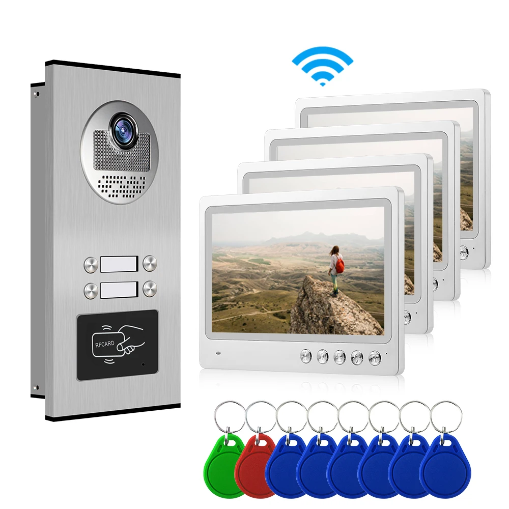 Wifi Video Door Intercom Video Door Phone Doorbell Camera System KIT  9 Inch Screen Android IOS APP Control