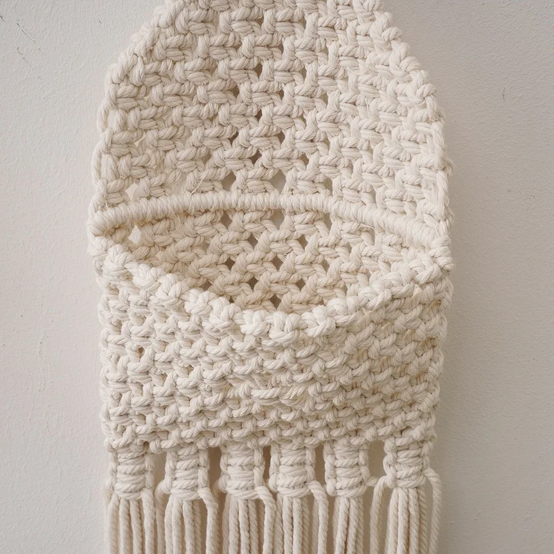 Макраме настенный держатель для хранения почты и писем, маленький органайзер из хлопковой ткани с карманом для подвешивания, бохо декор для дома.