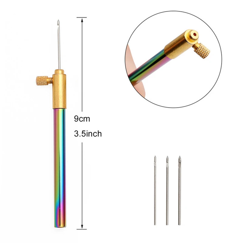 

New Crochet French Embroidery Needles Crochet Hook with 3 Needles Durable SCI88