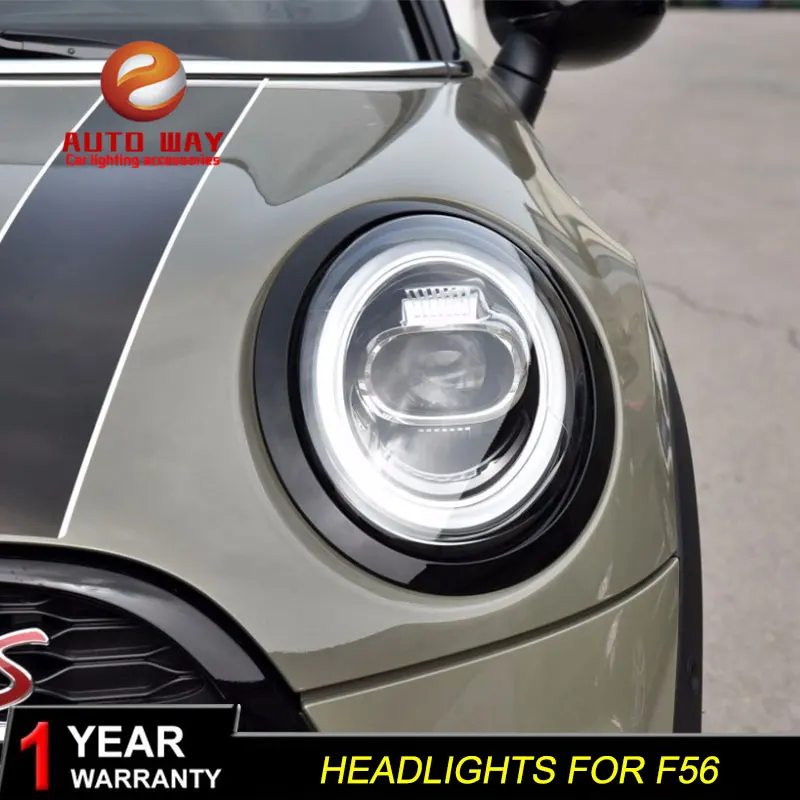 Автомобильный Стильный чехол для Mini F56 2013- cooper головной светильник s для F56 все светодиодный головной фонарь Angel eye светодиодный DRL передний светильник Bi-светодиодный объектив