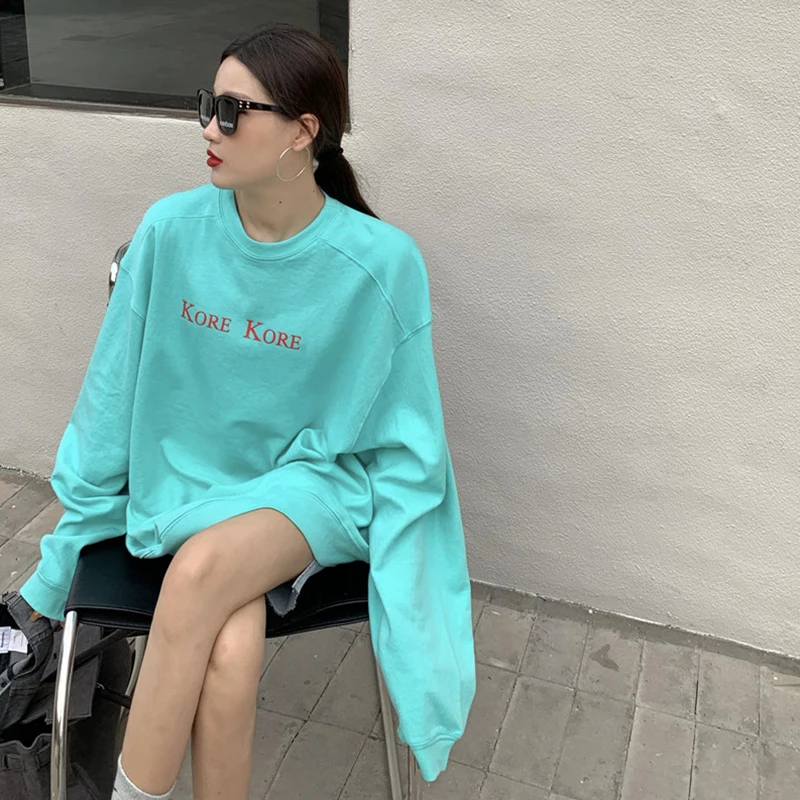

2021 Spring and Autumn New Plus Size Hoodie Korean Version Thin Section Loose Ins College Style Casual Long Sleeve Sweatshirt
