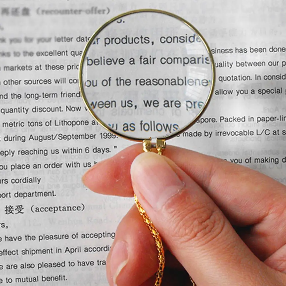 Декоративный Монокль ожерелье из сплава 5x Лупа увеличительное стекло подвеска