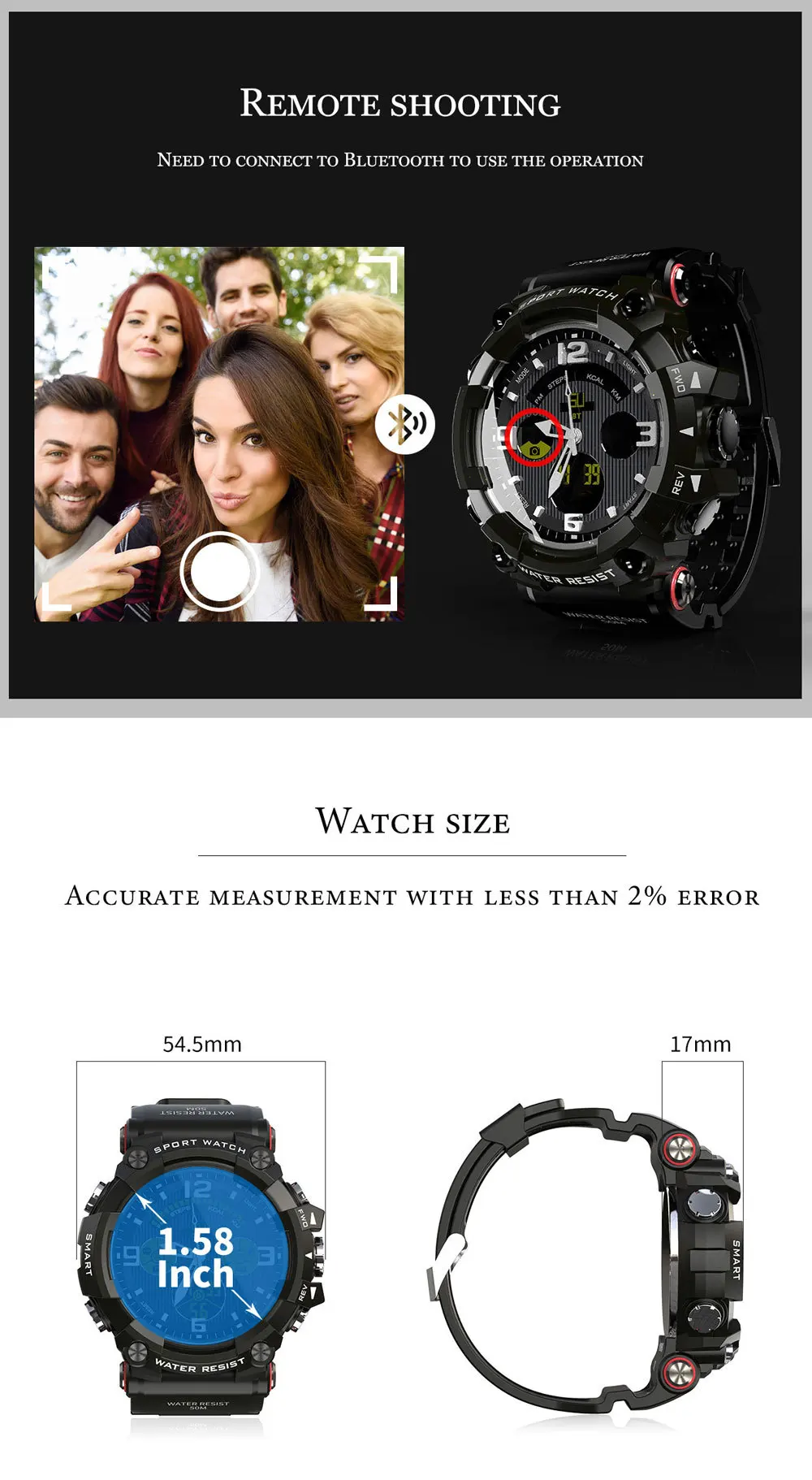 New Men's Quartz Outdoor Sports Watch Support Mobile Phone Bluetooth Pedometer Christmas Gift Birthday Gift