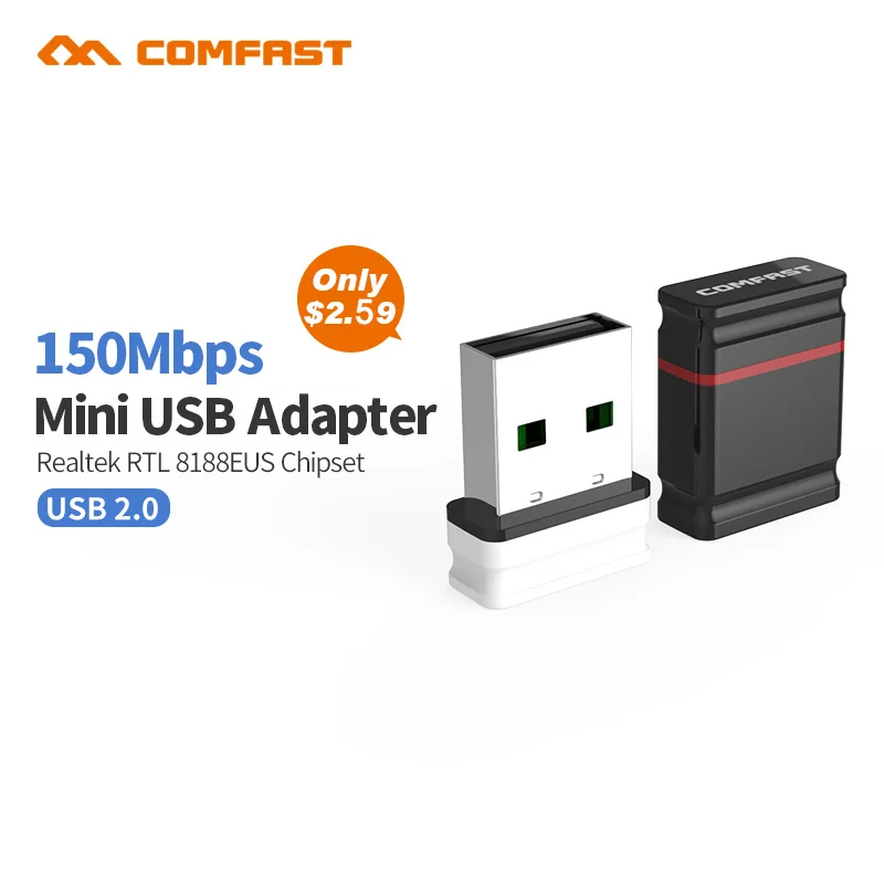 Comfast USB беспроводной wifi адаптер Встроенный 2dBi 150 Мбит/с Wi Fi сетевая LAN Карта 802.11b/g/n