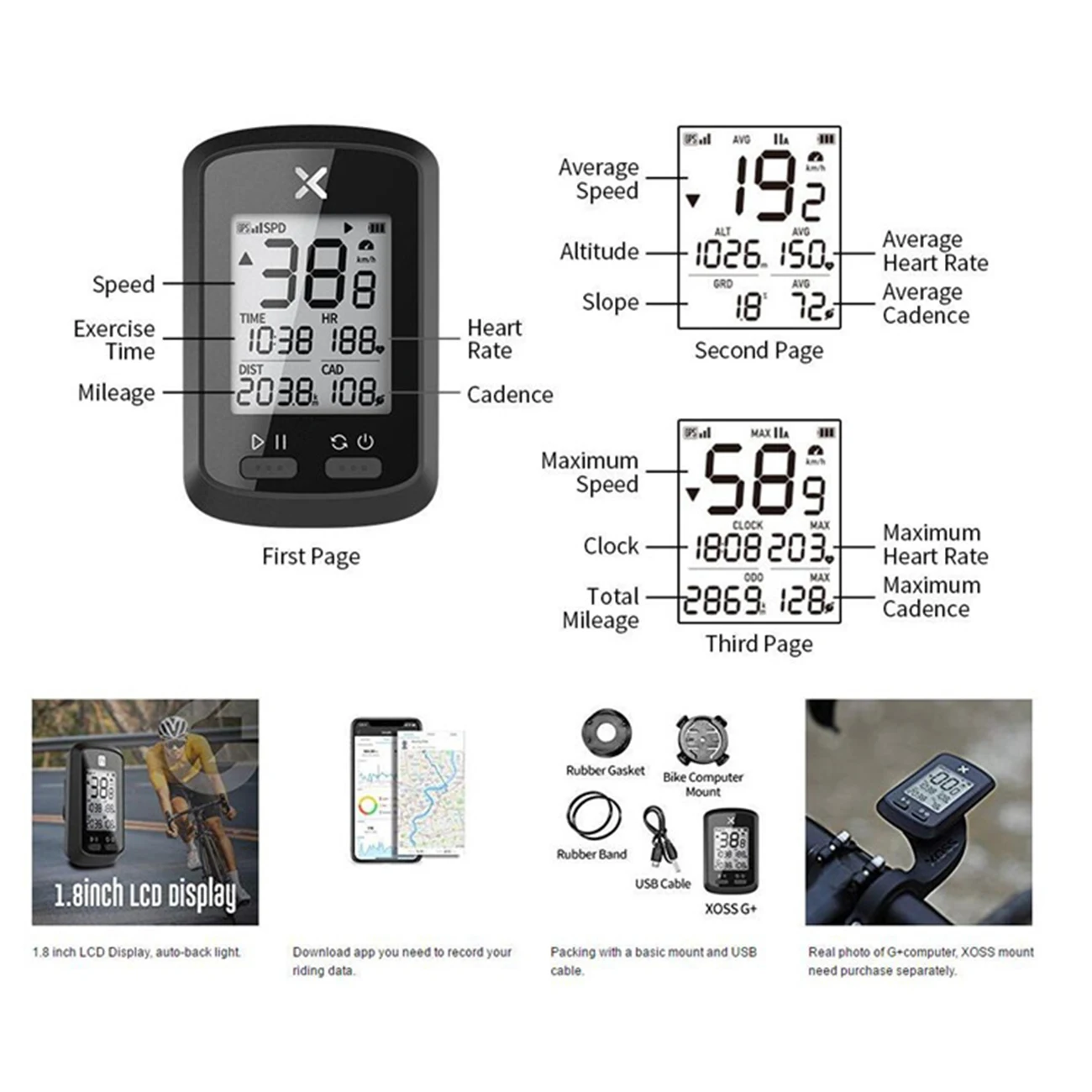 

Xoss G Smart GPS Cycling Computer IPX7 Waterproof Bluetooth