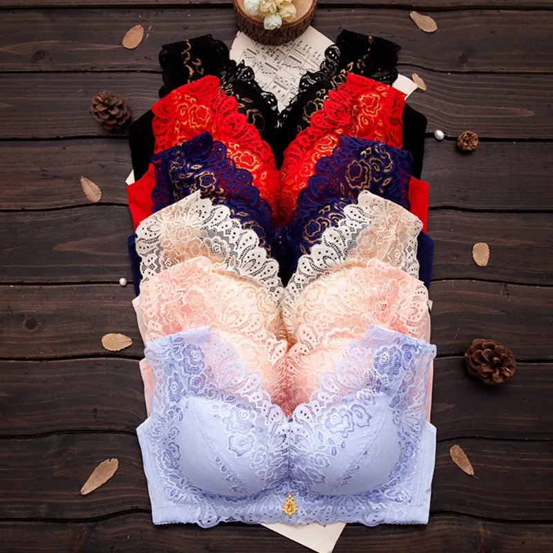 Большой размер кружевные бюстгальтеры для женщин бюстгальтер без косточек