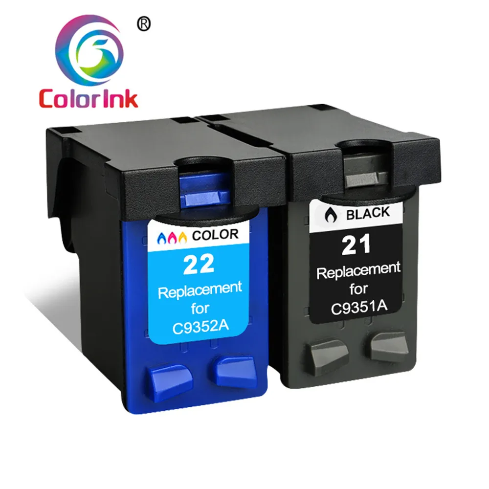 2 шт. в упаковке для HP 21xl 22xl чернильный картридж Deskjet 3915 3920 D1320 F2100 F2280 F4180 сменный