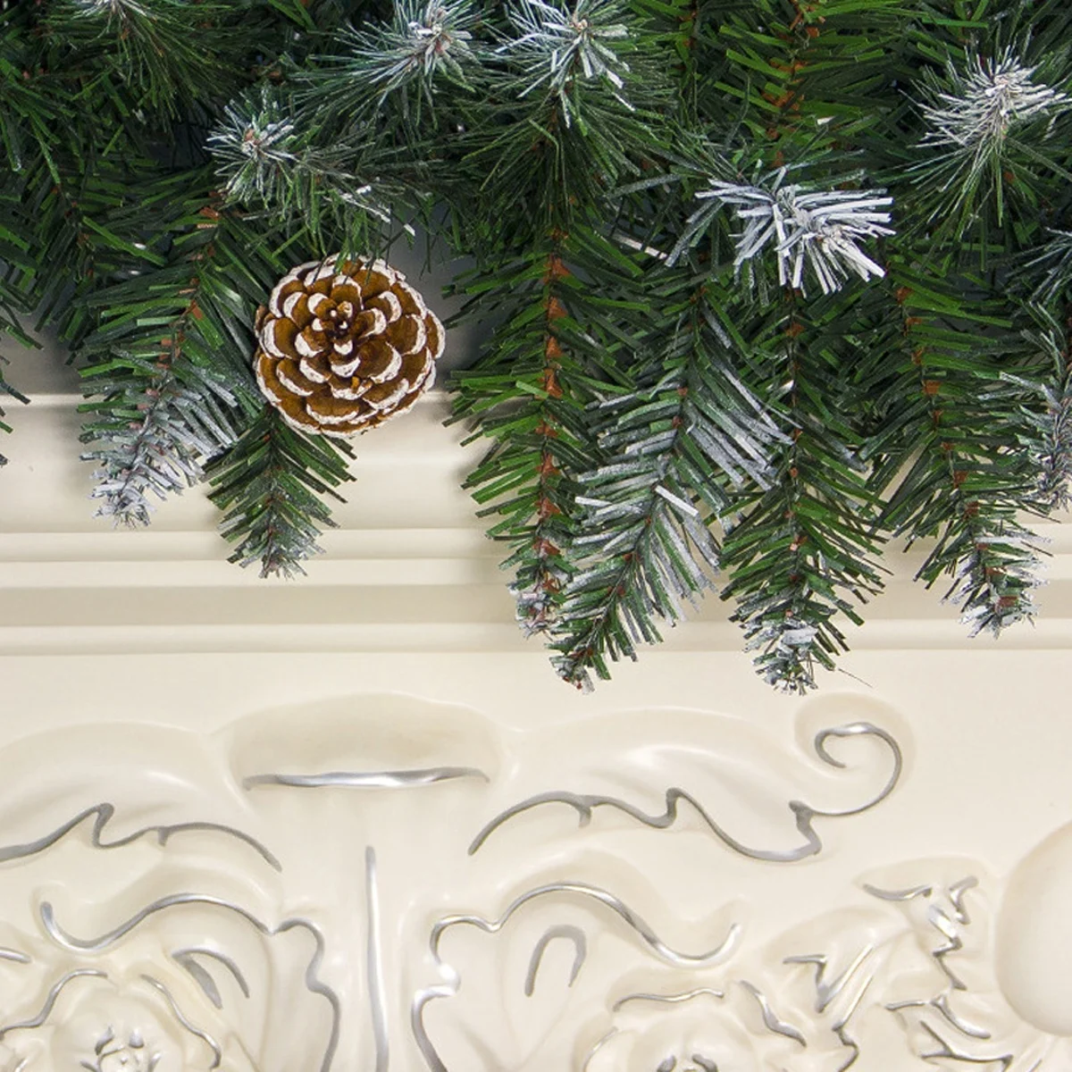 2 7 м Роскошная Рождественская гирлянда из ротанга с сосновыми шишками зеленый