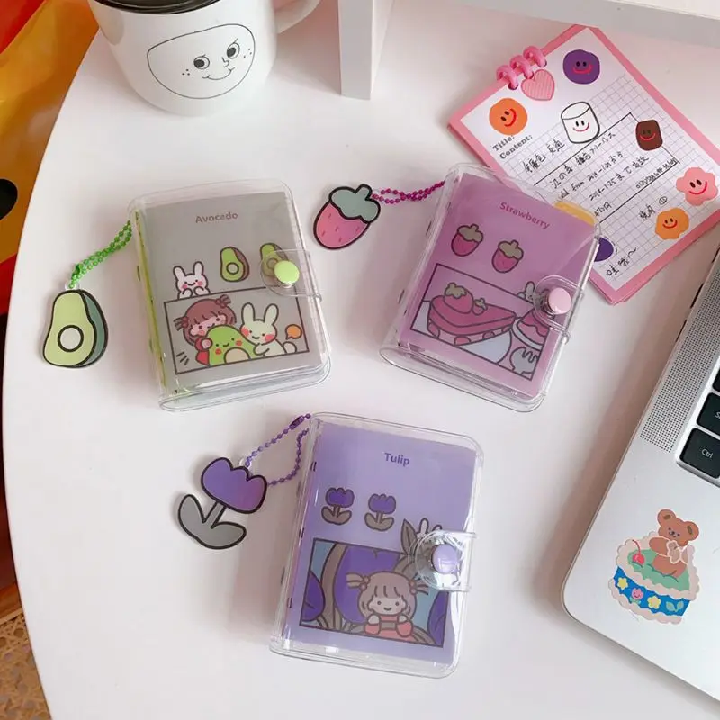 

Mini Fruit Flower 3 Hole Notebook Loose Leaf Binder Planner Transparent Journal