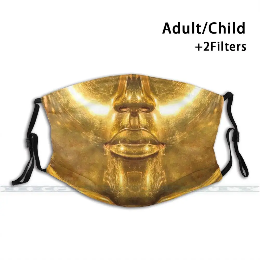 

King Tut Golden Mouth Mask Fashion Print Reusable Funny Pm2.5 Filter Mouth Face Mask Tutankhamun Mask Ancient Egypt