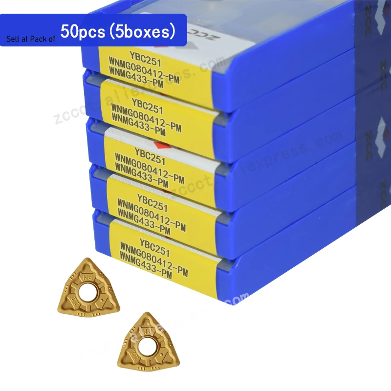 

50pcs ZCC Carbide Plate WNMG080412 -PM ZCC hard alloy lathe blade WNMG 080412 PM Turning insert WNMG080412PM machine part